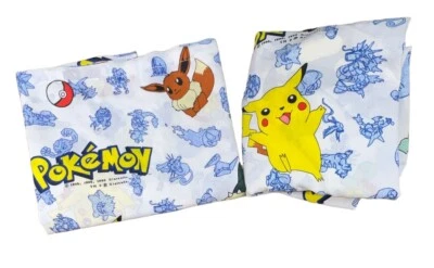 Juego de sábanas planas y ajustables dobles mezcla de algodón para Nintendo Pokemon 1995 sin estuche Foto 1 de 4