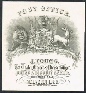 c.1900 Advertising Wrapping Paper POST OFFICE Tea Dealer Grocer Cheese MALVERN - Picture 1 of 1