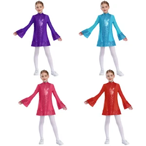 Kids Girls Dresses Competition Dress Mesh Costume Party Outfit Patchwork Dance - Picture 1 of 56