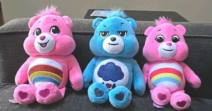 Care Bear Set 3 Plüsch... 2 rosa Regenbogen & 1 blau 9 Zoll gebraucht - Bild 1 von 11