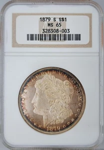 NGC MS 65 1879 S Morgan Silver Dollar United States Beautifully Toned Coin - Picture 1 of 6