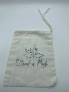 Unbranded Small Cream Knit Drawstring Bag 5.5"x7.5" Reusable - Picture 1 of 7