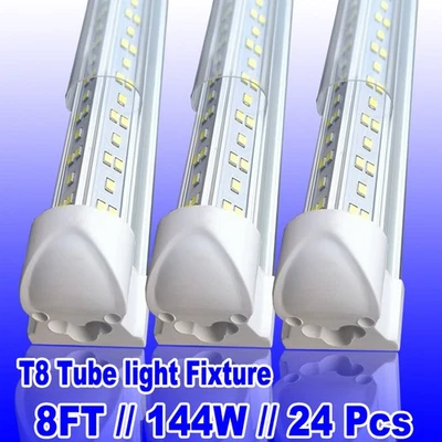 24 PIEZAS 8Ft LED Lámpara de Tienda, 144w 18000 Lúmenes 6500K Luz de Día Blanca, Forma de V Foto 1 de 4