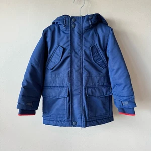 Boden Kids Boys Cosy Waterproof Hooded Parka Navy Size 3-4 Years - Picture 1 of 15