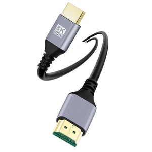 Black Compatibility-HDMI 2.1Ultra Thin HDTV Cable 8K 4K Slim Cord - Picture 1 of 16