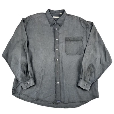 Indigo Palms Mens 100% Linen Grey Button Down Shirt Sz XL - Image 1 of 4