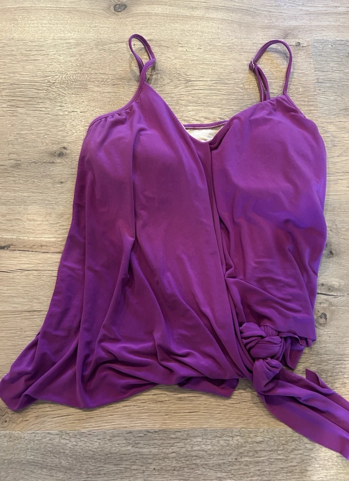 Blusa de natação feminina MagicSuit tamanho 14 amarração frontal alça ajustável com aro verão - Imagem 1 de 4