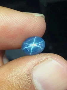 Natural Blue Star Sapphire 9.6 Ct Certified Oval Cabochon Loose Gemstone - Picture 1 of 5