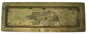 SELTEN 1927 University of Kansas KU Jayhawk Football Memorial Stadium Messing Tablett - Bild 1 von 9