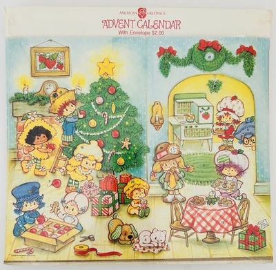 VTG Strawberry Shortcake Advent Calendar Christmas 1982 Unused American Greeting - Image 1 of 4