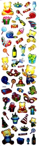 10 X 2 5/8" SHEET HOLOGRAM TEDDY BEAR BIRTHDAY STICKERS #BD4 Fast USA Shipping! - Picture 1 of 1