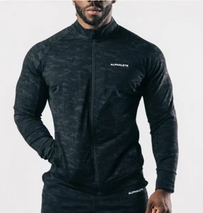 Alphalete Premium Full Zip Jacket Men’s M Black Camo Stretch Track Top - Picture 1 of 13
