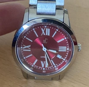 Citizen Cross Sea Xc Red Men's Watch 2003 Used Valid Color Band - Picture 1 of 5