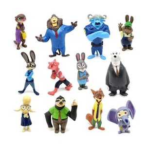 12Pcs Anime Zootopia Nick Wilde Judy Hopps Figure Model Toy Cake Topper Kit - Picture 1 of 14