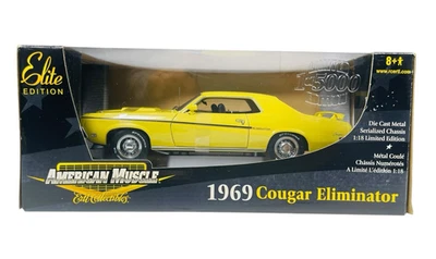 #33685 Ertl Elite Ed. Yellow 1969 Cougar Eliminator ~ 1:18 2004 Sealed Diecast - Image 1 of 4