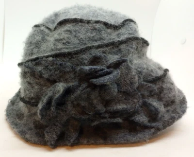 Sombrero Cloche para mujer talla L/XL gris mezcla de lana ala pequeña Foto 1 de 4