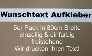 Wunschtext Aufkleber Auto Domain Beschriftung Schriftzug Cartattoo 5er Pack 80cm - Bild 1 von 4