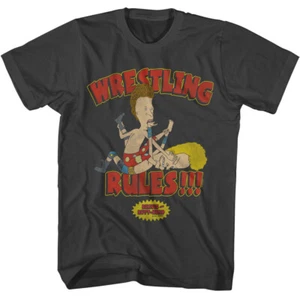 MTV Classic Cartoon Beavis And Butthead Wrestling Rules Men's T Shirt - Picture 1 of 5