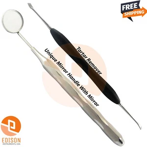 Dental Mirror Handle With Mirror #5 Tartar Calculus Removal Diagnostic Tools - Photo 1/3