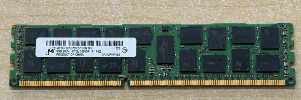 Micron 8GB 2Rx4 PC3L-12800R DDR3 ECC REG Server Memory  - Image 1 of 1