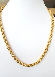 Women’s Stainless Steel Shiny Gold Plated Intertwined Necklace 30 Inches - Picture 1 of 4