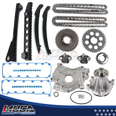 Kit de cadena de distribución junta de cubierta de bomba de agua de aceite para 09-12 Ford E150 E250 E350 5,4 L Foto 1 de 4
