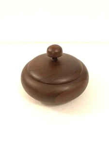 Contenedor de caramelos de madera de teca hecho a mano - Imagen 1 de 4
