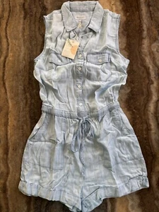 Neu mit Etikett - Damengröße Medium - Thread & Supply hellblauer ärmelloser Strampler - Bild 1 von 4