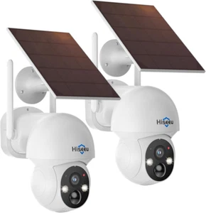 Solar Security Camera, 2PCS 4MP Wireless Wifi Camera Outdoor, PTZ 360° View, PIR - Picture 1 of 6
