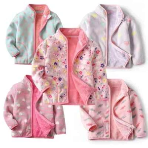New Girls Fleece for Winter Autumn Baby Jackets Coats Flowers Kids Girls Jacket - Picture 1 of 57