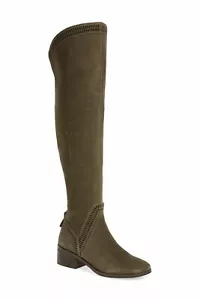 NEW Vince Camuto Karinda Over the Knee Boot, Olive Suede Women Size 5 $239 - Picture 1 of 11