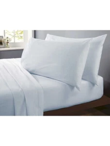 Rapport Laken Set enthält Spannbettlaken & flache Laken und Kissenbezüge blau King Size - Bild 1 von 1