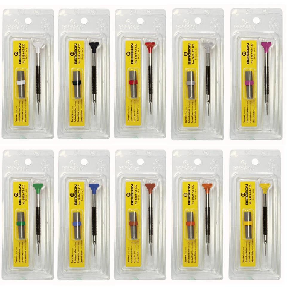 Cacciaviti ergonomici singoli Bergeon 6899-AT con lame di ricambio