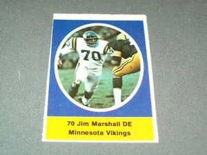 1972 SUNOCO NFL FOOTBALL STAMPS JIM MARSHALL (HOF) - Picture 1 of 1