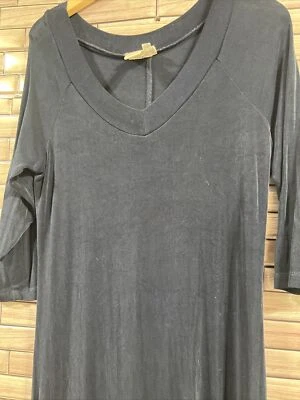 Coldwater Creek womens M dress 3/4 sleeve bodycam blue long maxi v neck stretch - Image 1 of 4