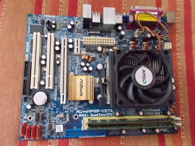 SCHEDA MADRE ASROCK ALIVENF6P-VSTA + CPU AMD ATHLON 64 X2 4000+ AM2 + RAM - Immagine 1 di 4