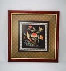 Vintage Framed Chinese Silk Embroidery Picture Bird Flowers