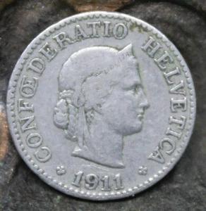 1911 Switzerland 10 Rappen - Picture 1 of 2
