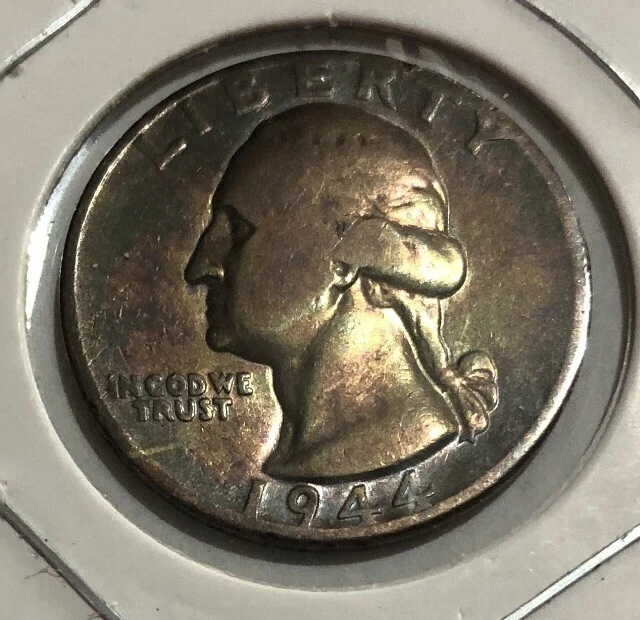 1944 P 25 Cents U.S Silver Washington Quarter Coin F+ Mint ￼Error DDO DDR Rare - Image 1 of 4