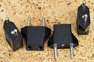 4 X 110V to  220V Travel Prong Plug Charger Adapter For Use in EU - Picture 1 of 2
