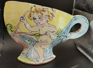  Selfridge Canadian Pottery Art  Oversized Teacup 1990s Hand Painted And Signed - Imagen 1 de 13