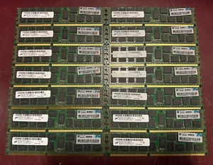 Lot of 14 Micron MT36JSF1G72PZ-1G4M1FE 8GB PC3-10600R DDR3 ECC Server Memory RAM - Picture 1 of 3