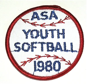 1980 ASA Youth Softball Uniform Patch New NOS Baseball - Foto 1 di 3