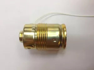 E27 Metall-Fassung mit Zugschalter ! Lampenfassung VOLL MESSING !!!Leuchte M10X1 - Bild 1 von 3