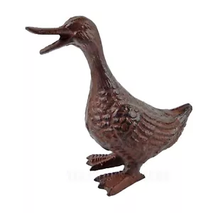 Cast Iron Duck Figurine Statue Garden Pond Yard Decor Heavy Duty Rustic Brown - Picture 1 of 6