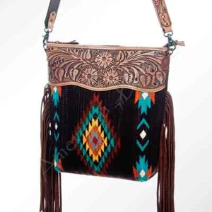 American Darling Crossbody Genuine Western Leather Handbag ADBG510D1 - Picture 1 of 6