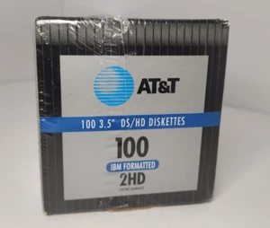 Paquete de 100 disquetes de alta densidad de doble cara de 3,5 pulgadas AT&T IBM formateados 2HD nuevos - Imagen 1 de 8