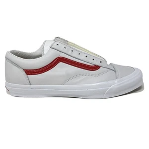 Vans OG Style 36 Lx Leather Men's 13 White Red Vault Skate Shoes New - Picture 1 of 5