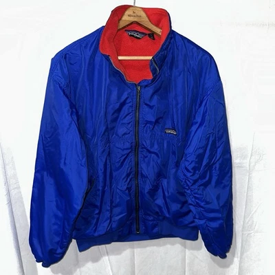 Vintage Patagonia Fleece Lined Blue BomberJacket Size Large Made In USA - Image 1 of 4