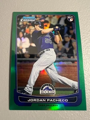 Bowman Chrome 2012 - Jordan Pacheco (Rockies) novato radiocontrol refractor verde #168 Foto 1 de 2